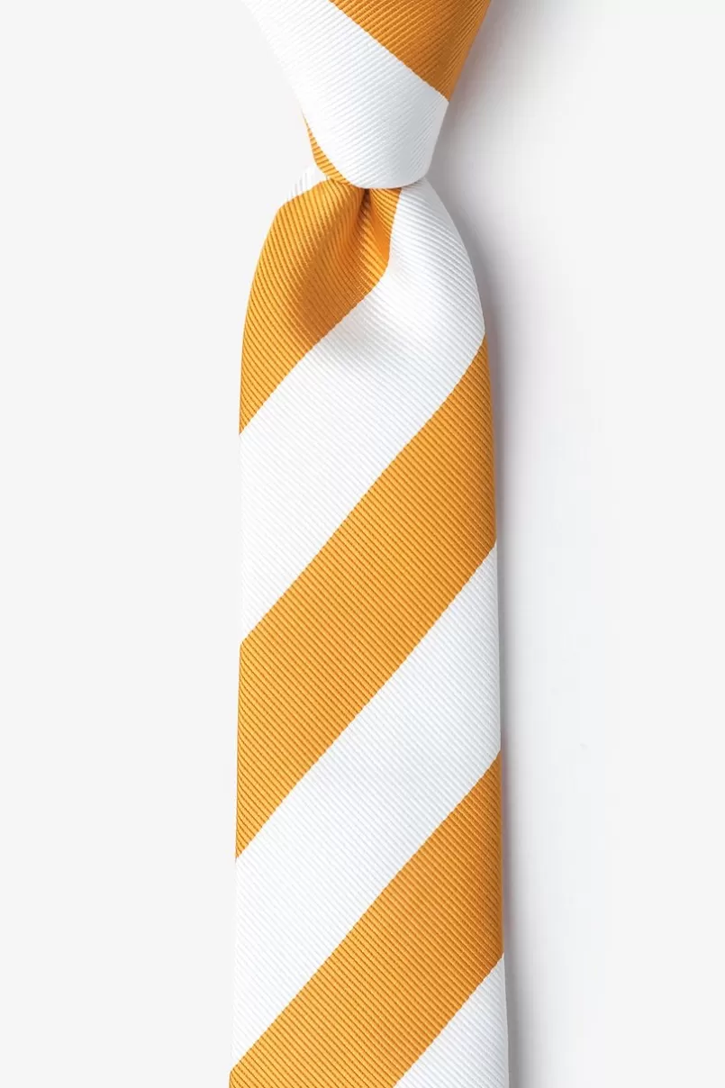 Ties Burnt Orange & White Stripe Skinny Tie BurntOrange&White Online