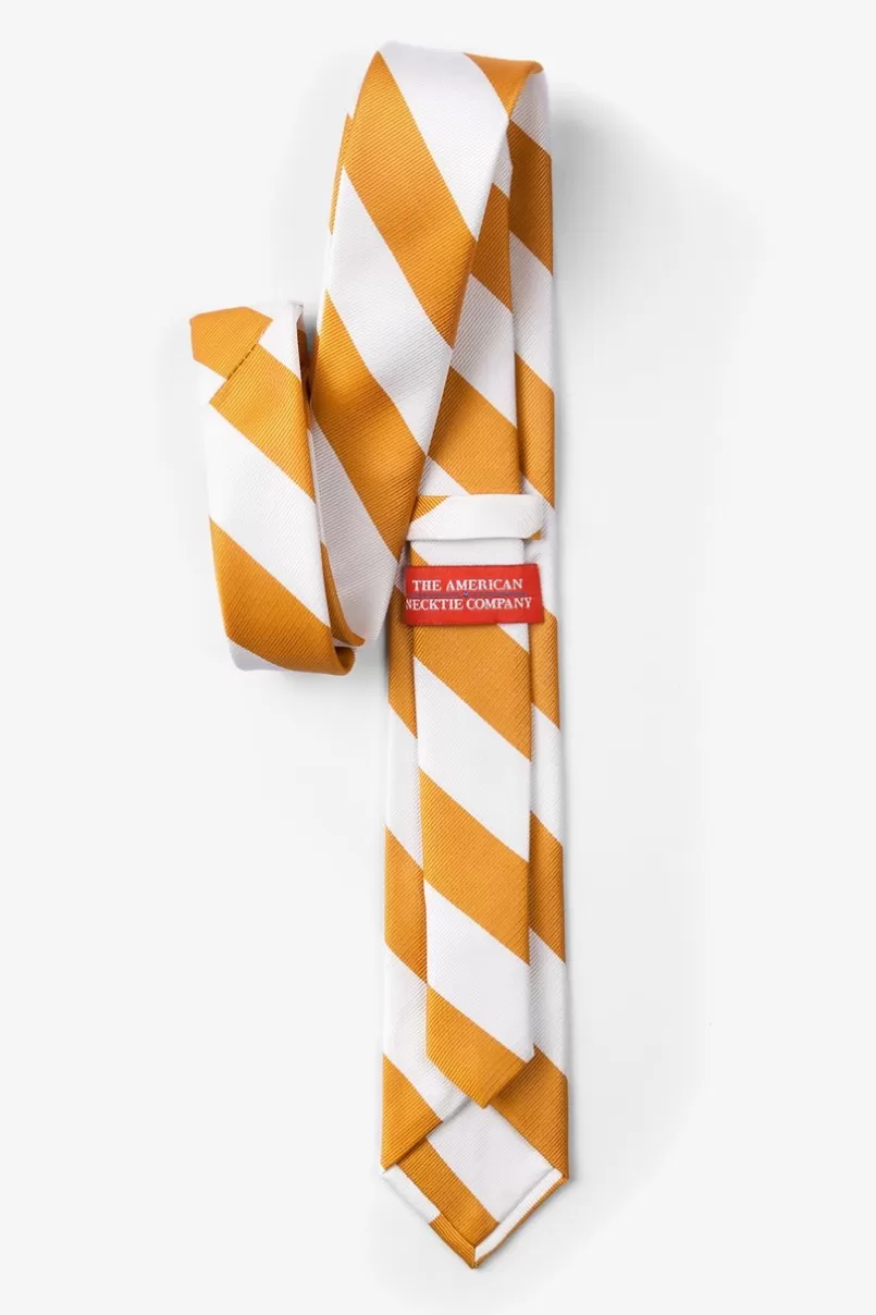 Ties Burnt Orange & White Stripe Skinny Tie BurntOrange&White Online