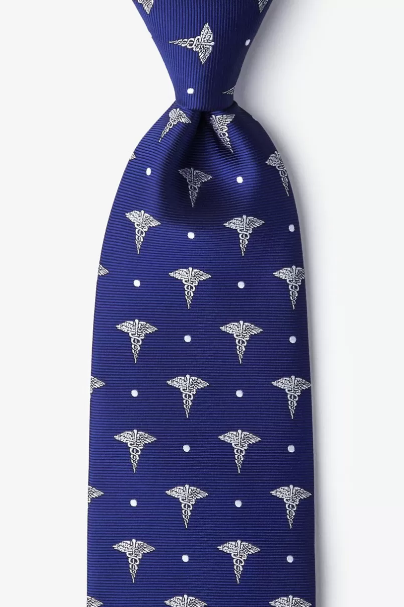 Ties Caduceus Navy Blue Tie Best Sale