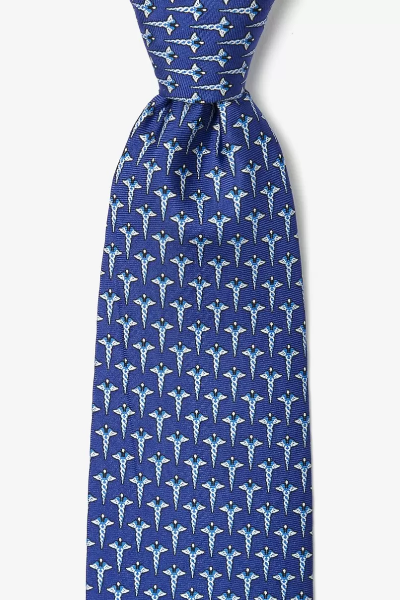 Ties Caduceus Navy Blue Tie Hot