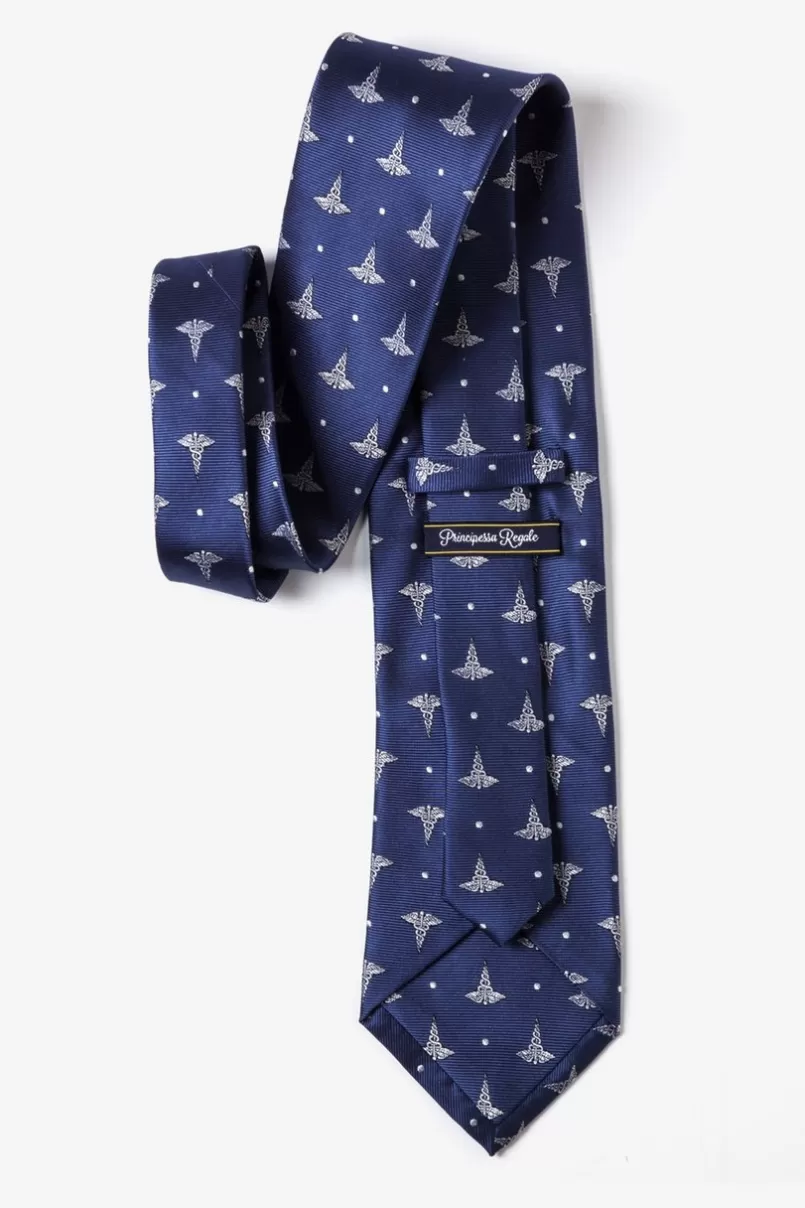 Ties Caduceus Navy Blue Tie Best Sale