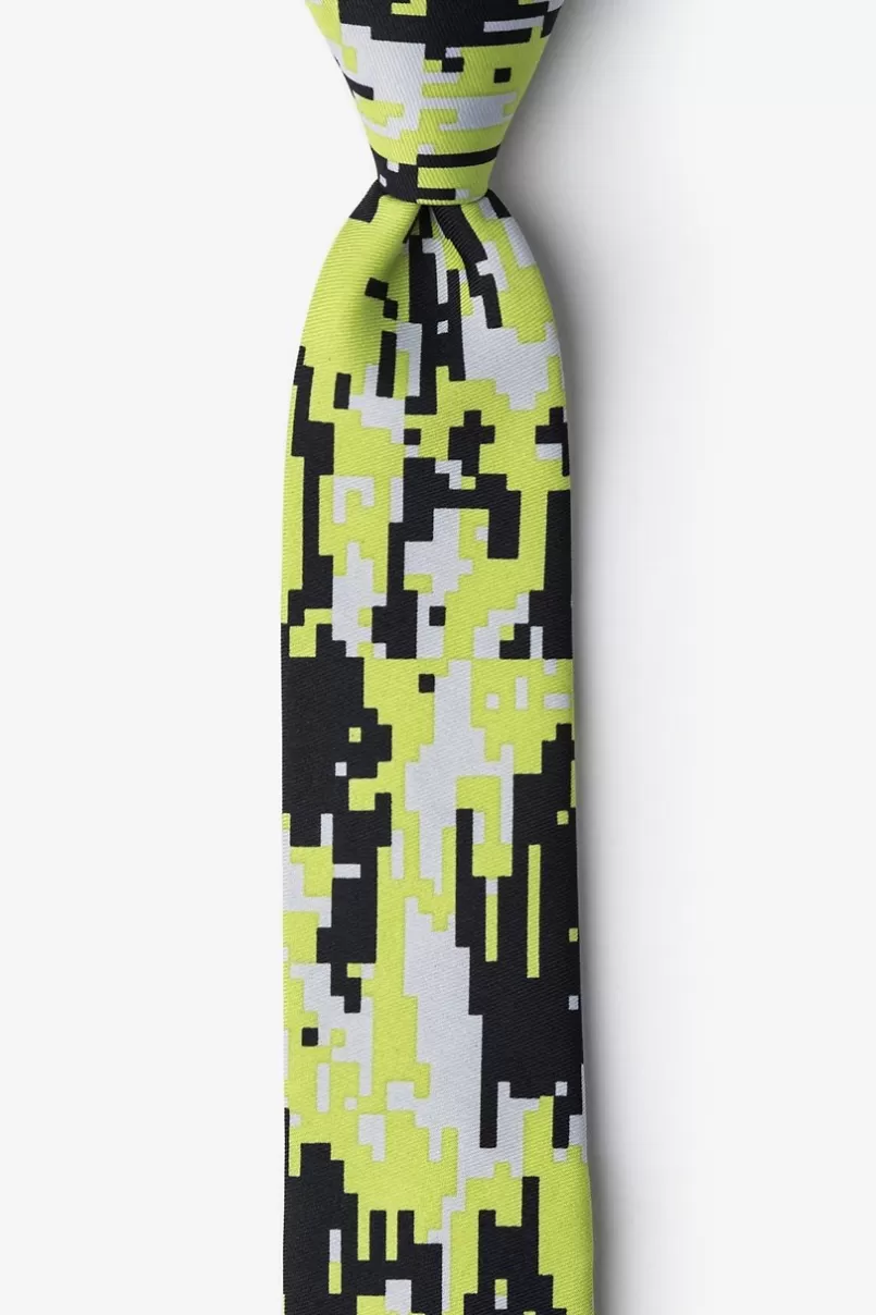 Ties Camouflage Digital Green Skinny Tie Green&Black Flash Sale