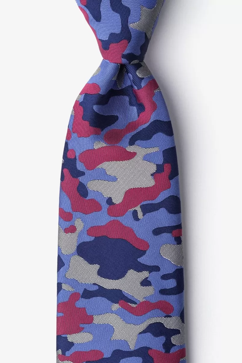 Ties Camouflage Woodland Fuchsia Extra Long Tie Fuchsia&NavyBlue Online