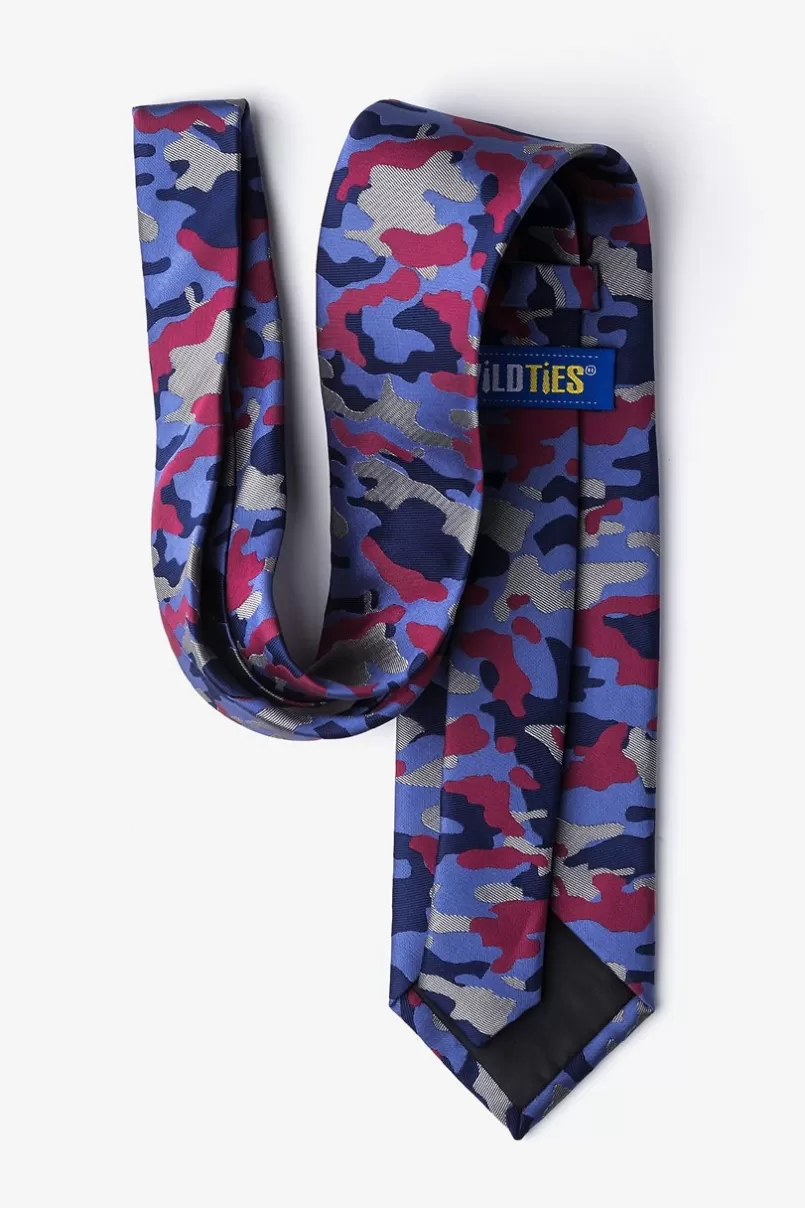 Ties Camouflage Woodland Fuchsia Extra Long Tie Fuchsia&NavyBlue Online