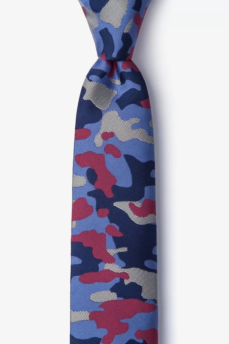 Ties Camouflage Woodland Fuchsia Skinny Tie Fuchsia&NavyBlue Store