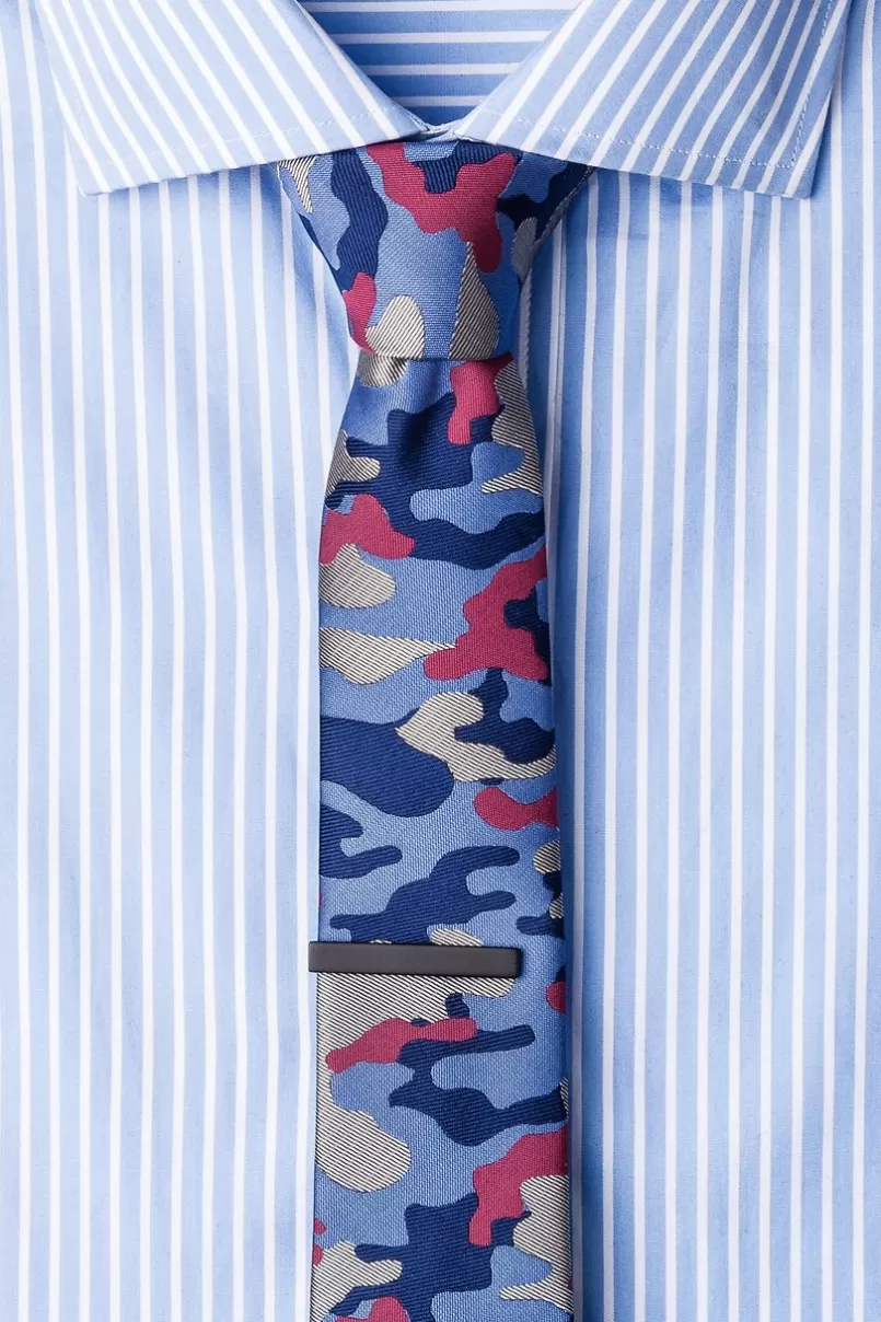 Ties Camouflage Woodland Fuchsia Skinny Tie Fuchsia&NavyBlue Store