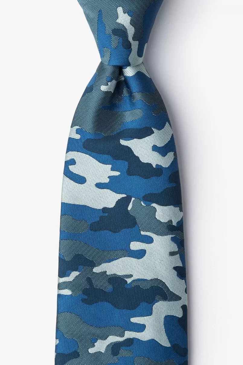 Ties Camouflage Woodland Navy Blue Extra Long Tie NavyBlue&Beige Fashion