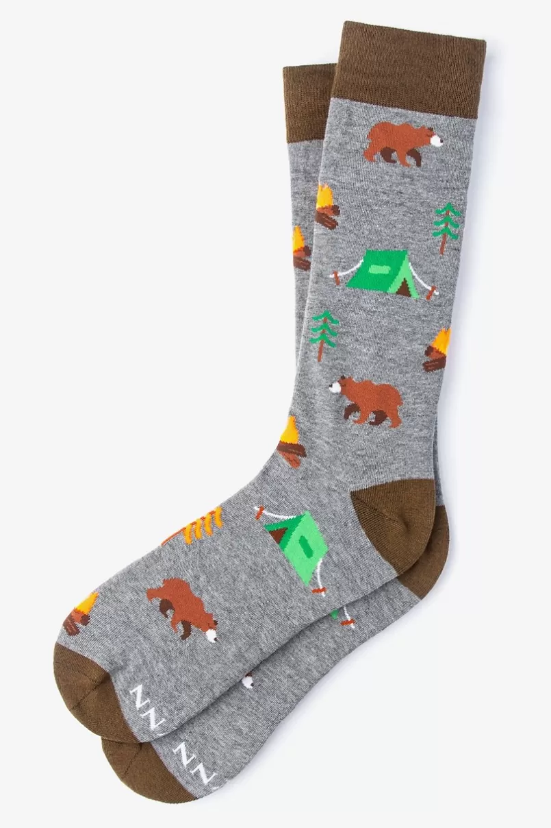 Ties Camping Sock Gray Flash Sale