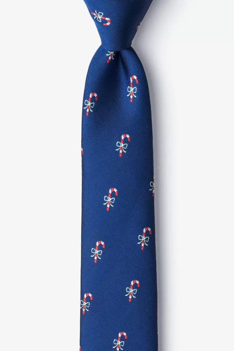 Ties Candy Canes Navy Blue Skinny Tie Online