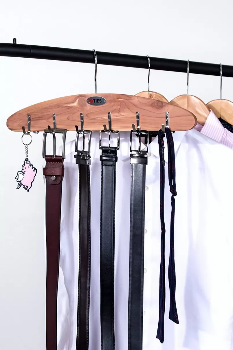 Ties Cedar Organizer & Brown Belt Rack Store