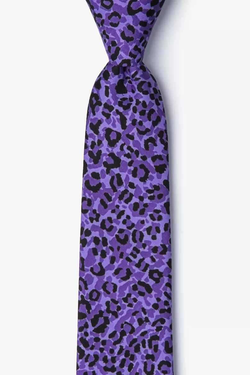 Ties Cheetah Animal Print Purple Skinny Tie Shop