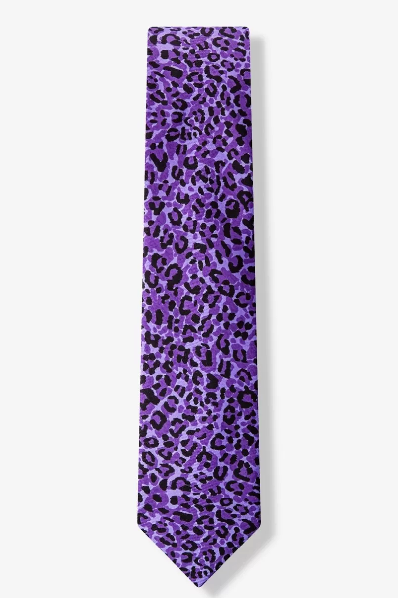 Ties Cheetah Animal Print Purple Skinny Tie Shop