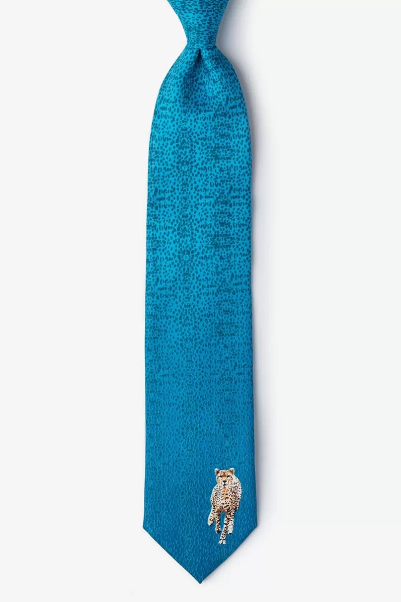 Ties Cheetah Blue Tie Discount