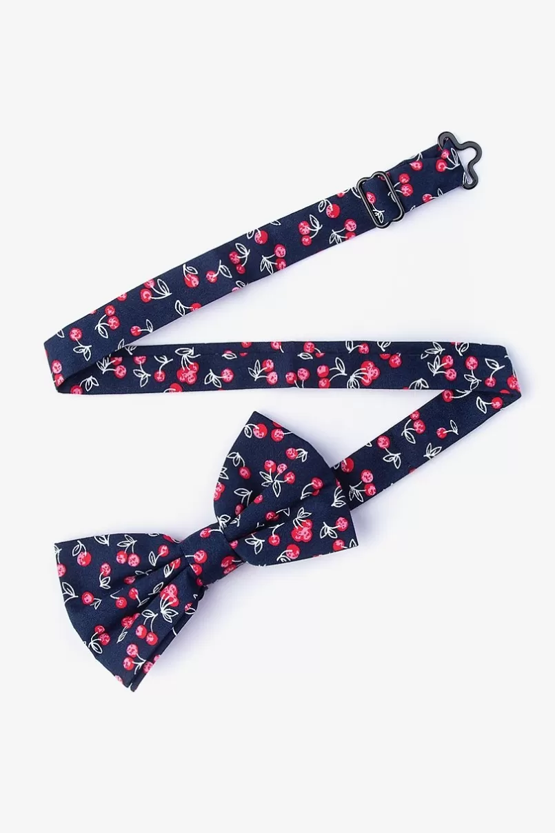 Ties Cherry Navy Blue Pre-Tied Bow Tie NavyBlue New