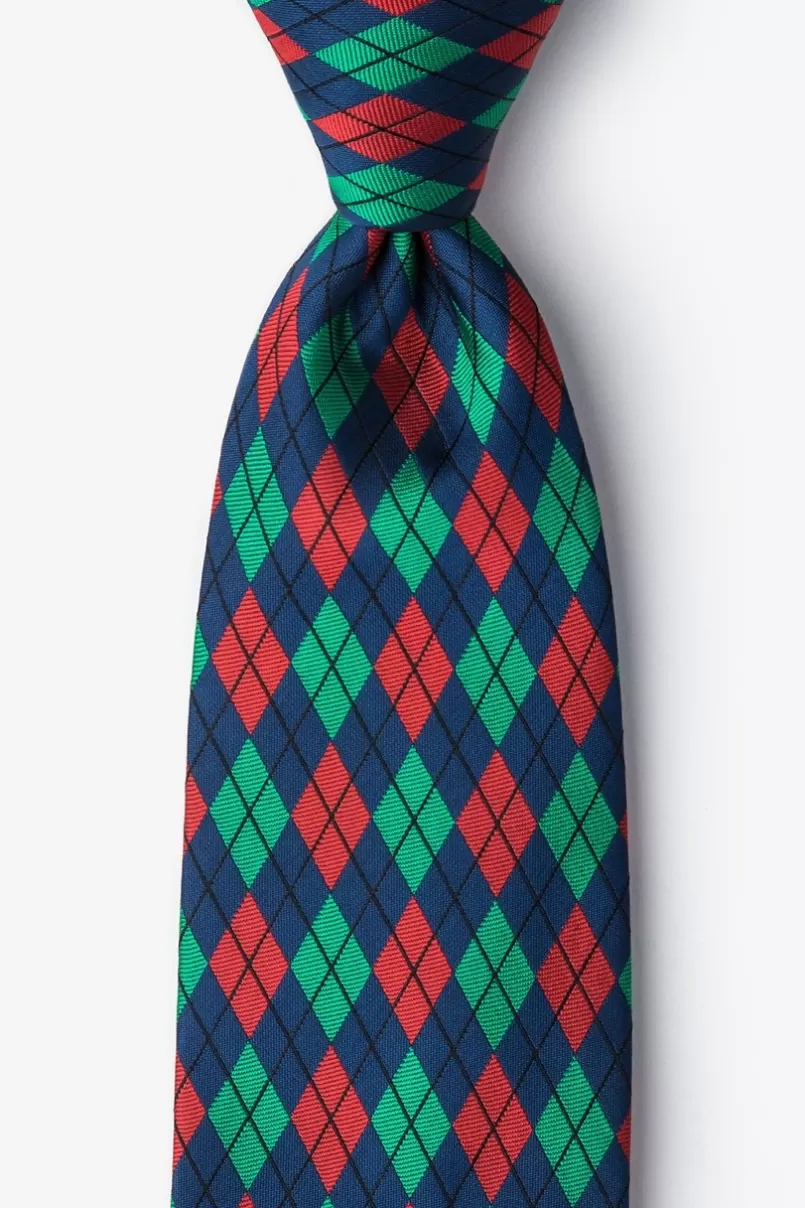 Ties Christmas Argyle Navy Blue Tie Sale