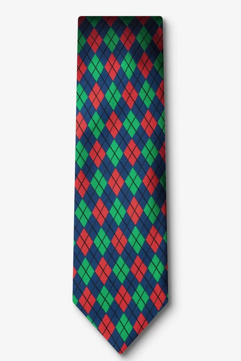 Ties Christmas Argyle Navy Blue Tie Sale