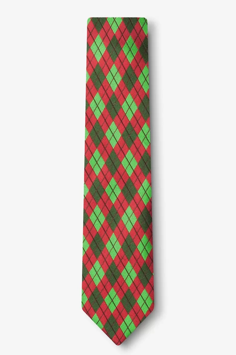 Ties Christmas Argyle Red Skinny Tie Red&HunterGreen New