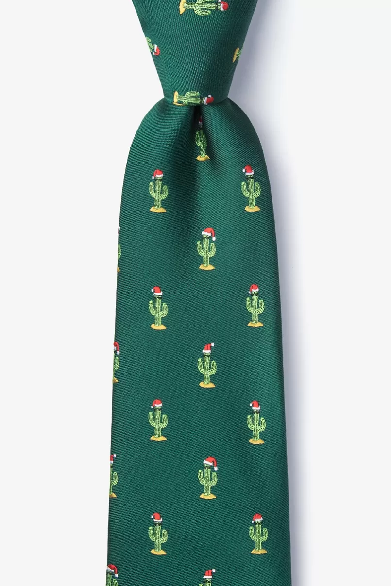 Ties Christmas Cacti Extra Long Tie Green Flash Sale