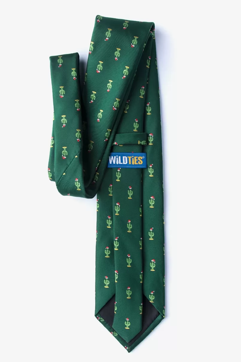 Ties Christmas Cacti Extra Long Tie Green Flash Sale