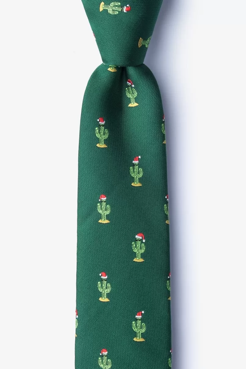 Ties Christmas Cacti Skinny Tie Green Cheap