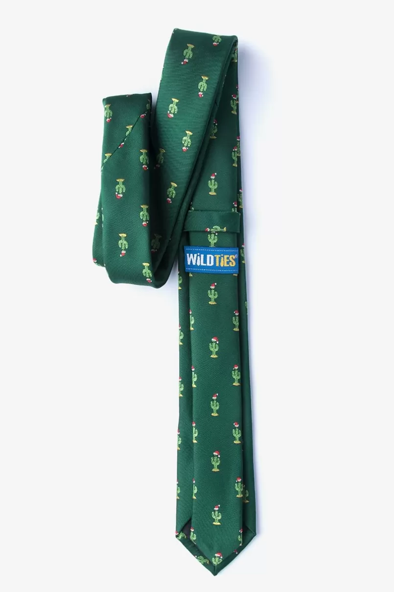 Ties Christmas Cacti Skinny Tie Green Cheap