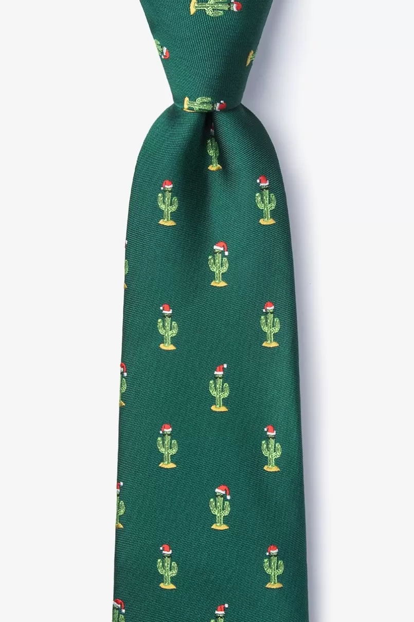 Ties Christmas Cacti Tie Green Discount