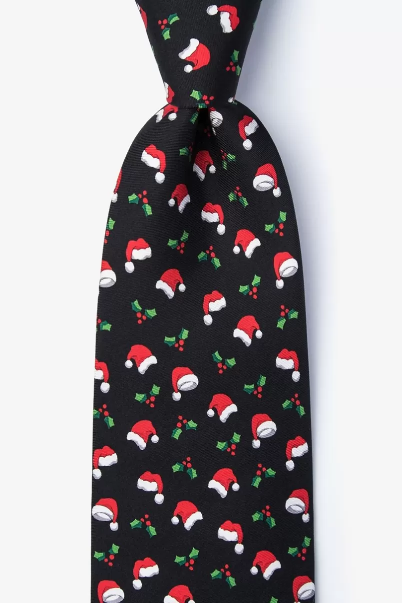 Ties Christmas Caps Black Extra Long Tie Sale