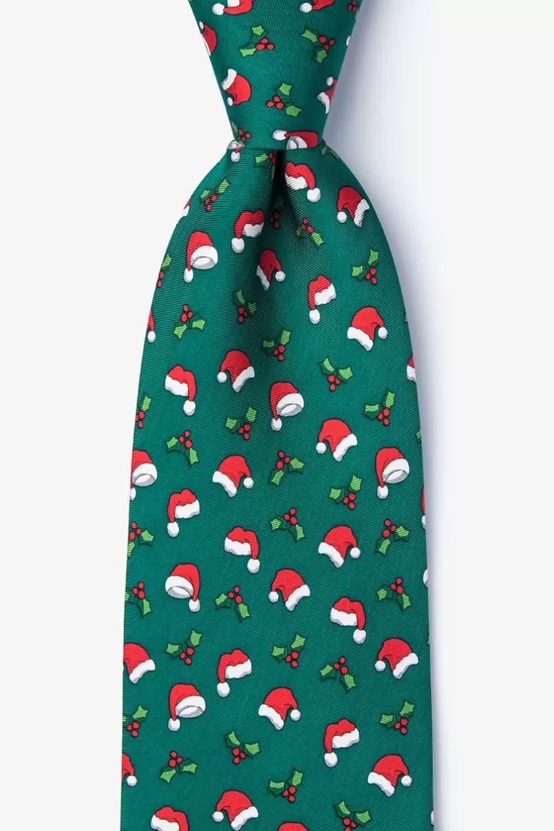 Ties Christmas Caps Green Tie Clearance