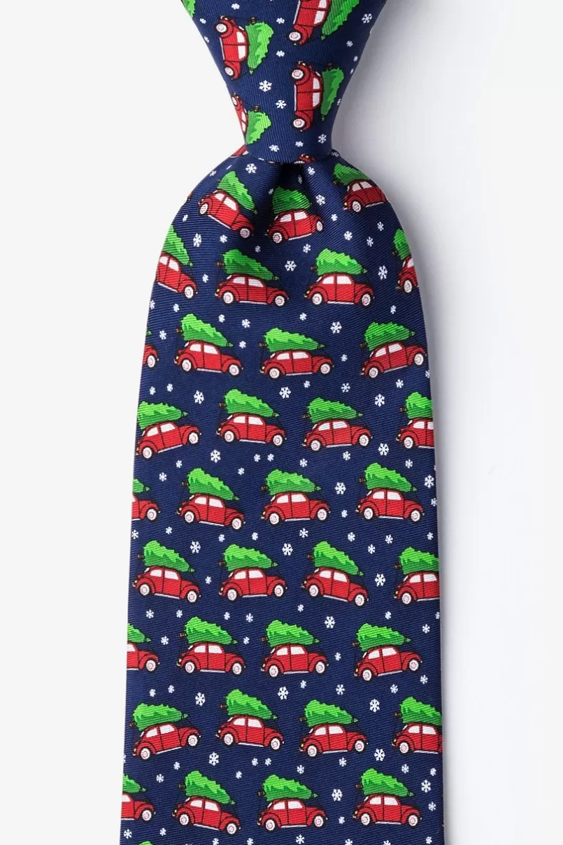 Ties Christmas Car-ma Navy Blue Extra Long Tie NavyBlue Online