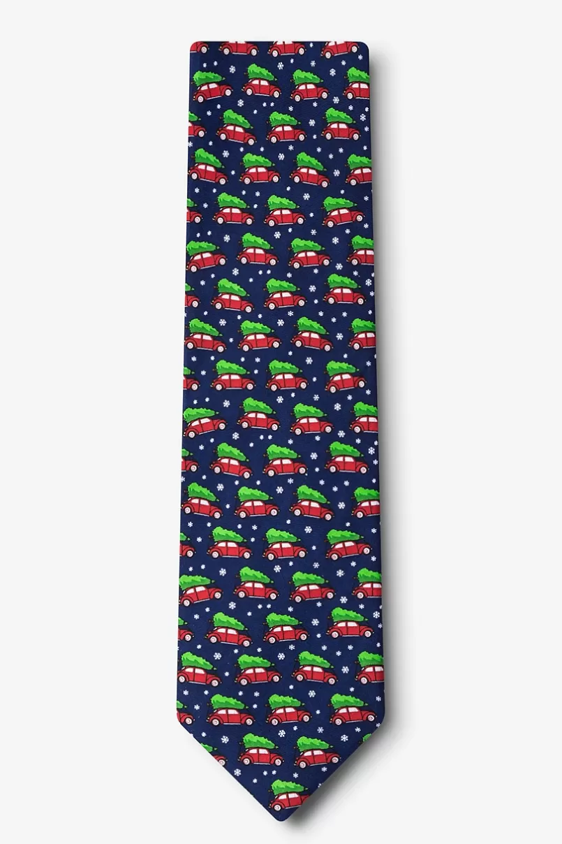 Ties Christmas Car-ma Navy Blue Extra Long Tie NavyBlue Online