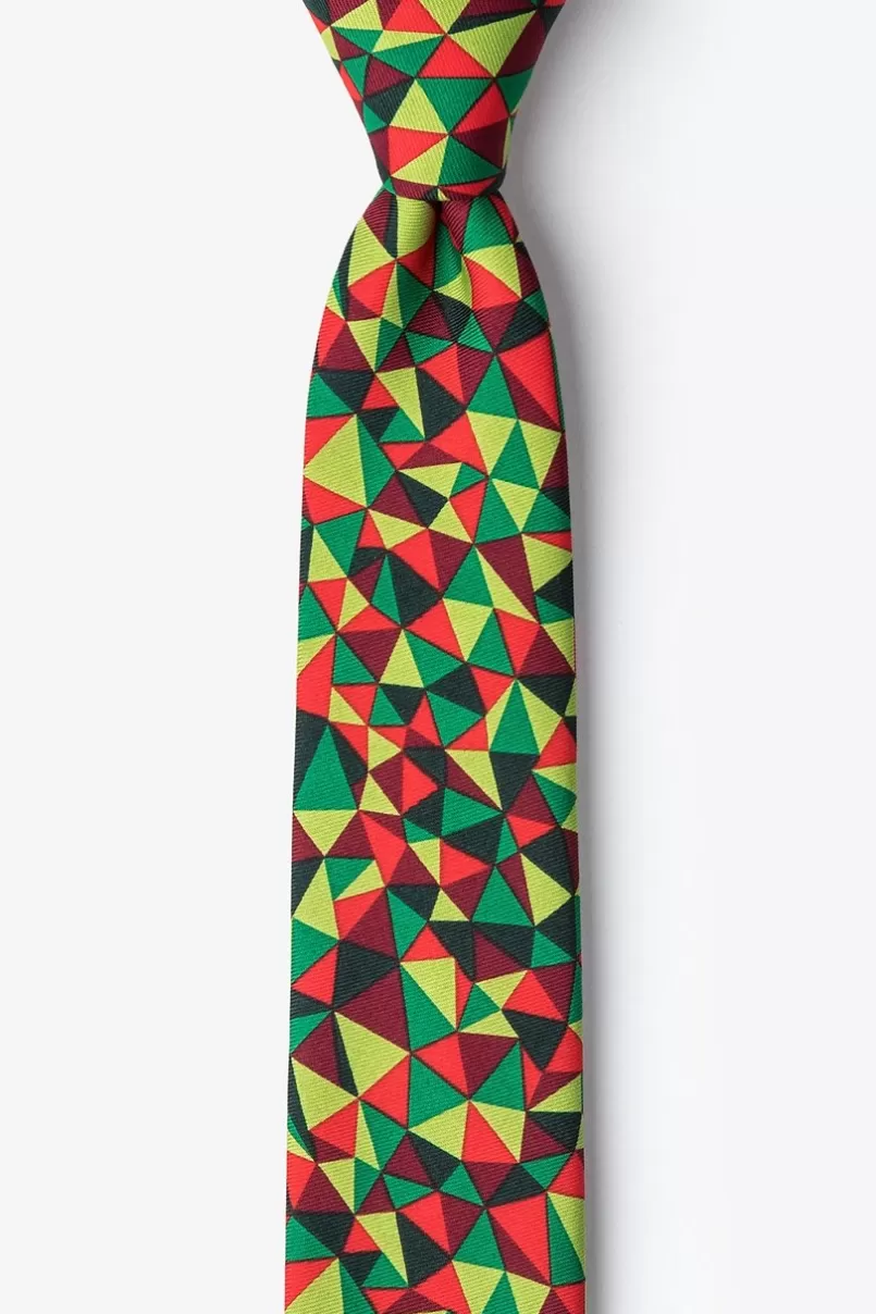 Ties Christmas Kaleidoscope Triangles Green Skinny Tie Online