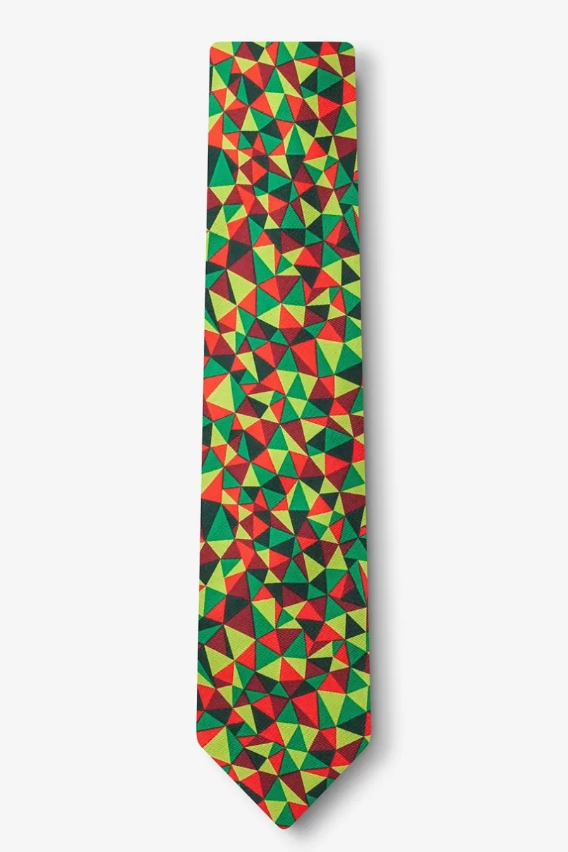 Ties Christmas Kaleidoscope Triangles Green Skinny Tie Online