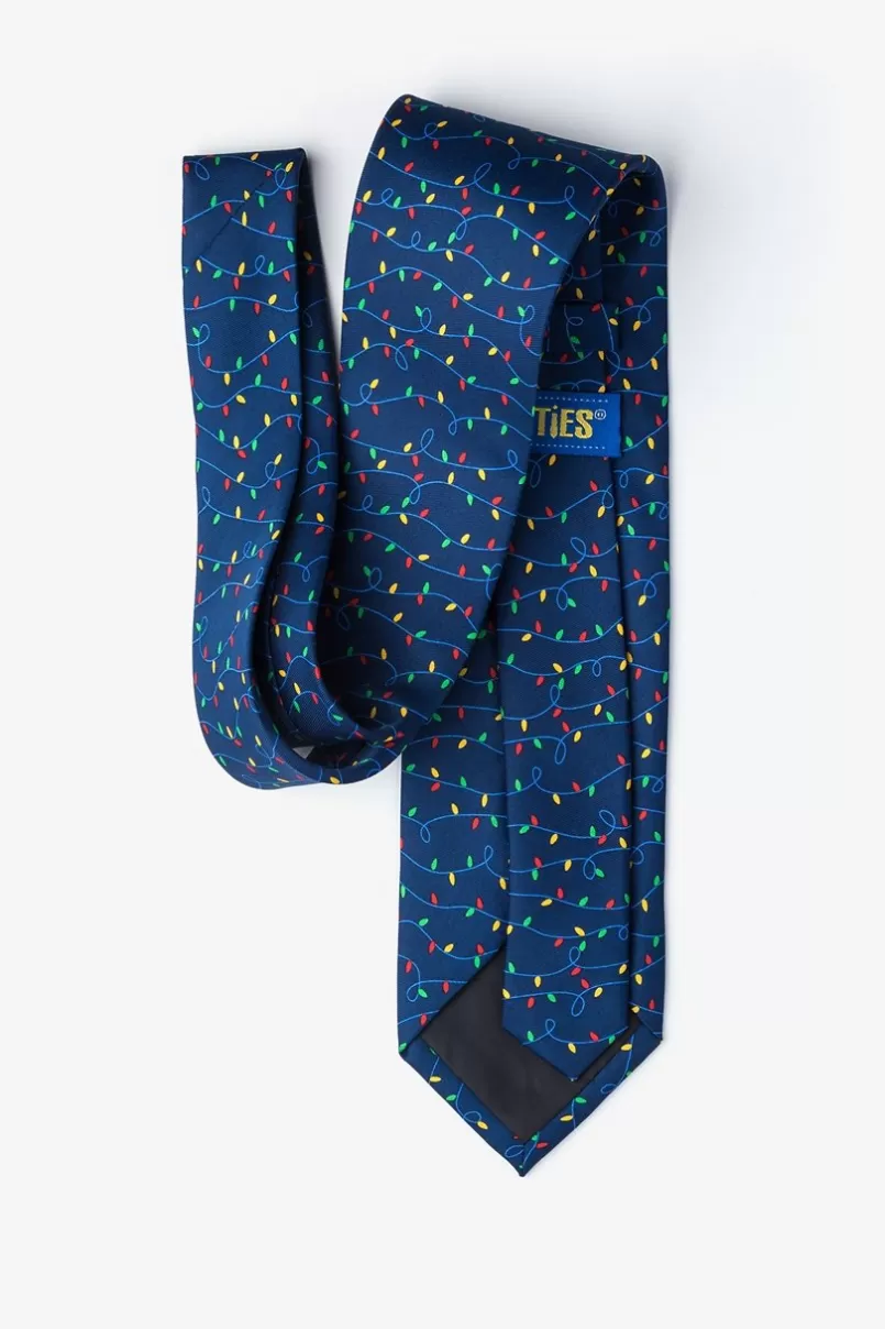 Ties Christmas Lights Navy Blue Tie Clearance