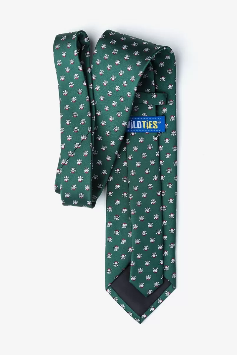 Ties Christmas Skulls Extra Long Tie Green Fashion