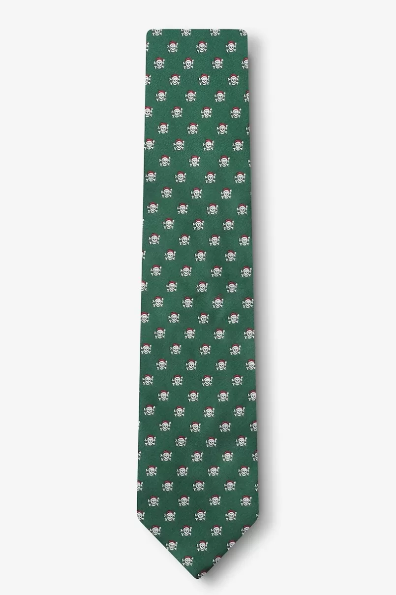 Ties Christmas Skulls Skinny Tie Green Store