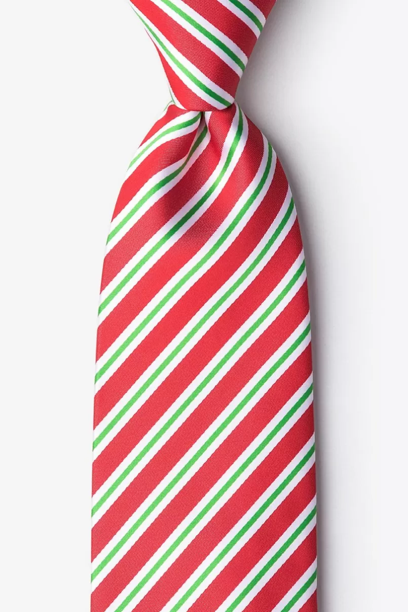 Ties Christmas Stripe Red Extra Long Tie Fashion