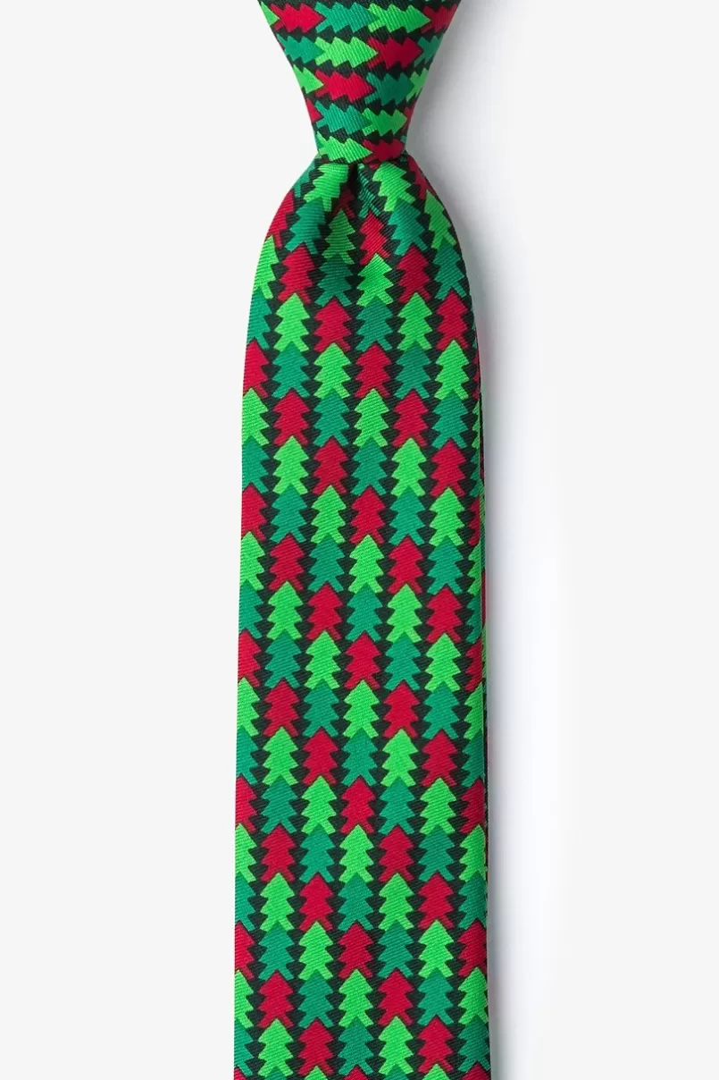 Ties Christmas Tree Abstract Hunter Green Skinny Tie HunterGreen Outlet