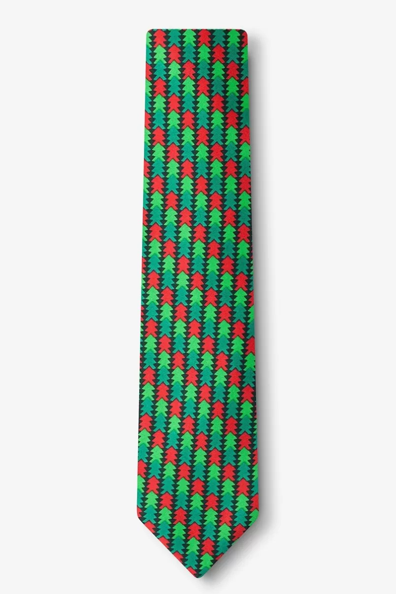 Ties Christmas Tree Abstract Hunter Green Skinny Tie HunterGreen Outlet