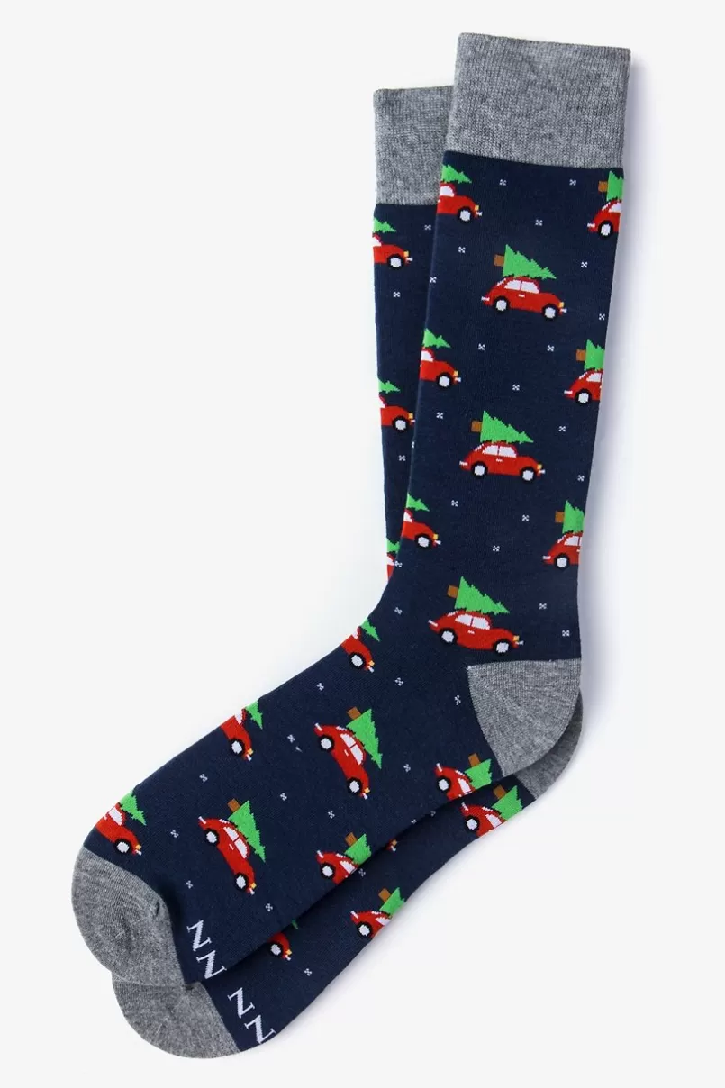 Ties Christmas Vacation Navy Blue Sock Online