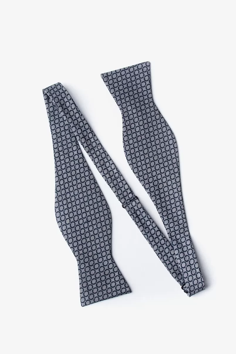 Ties Circleville Gray Self-Tie Bow Tie Discount