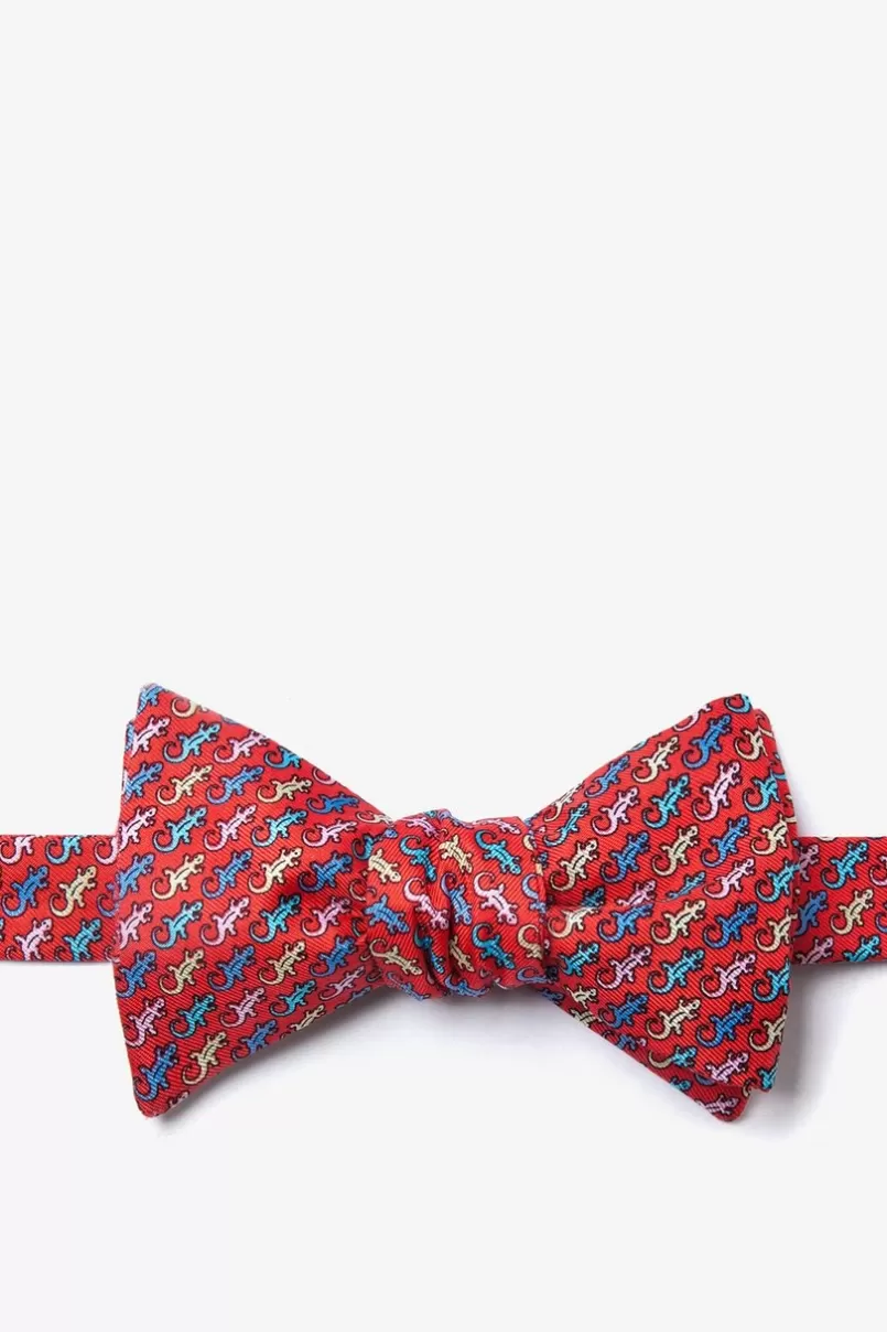 Ties Cold-blooded Red Self-Tie Bow Tie New