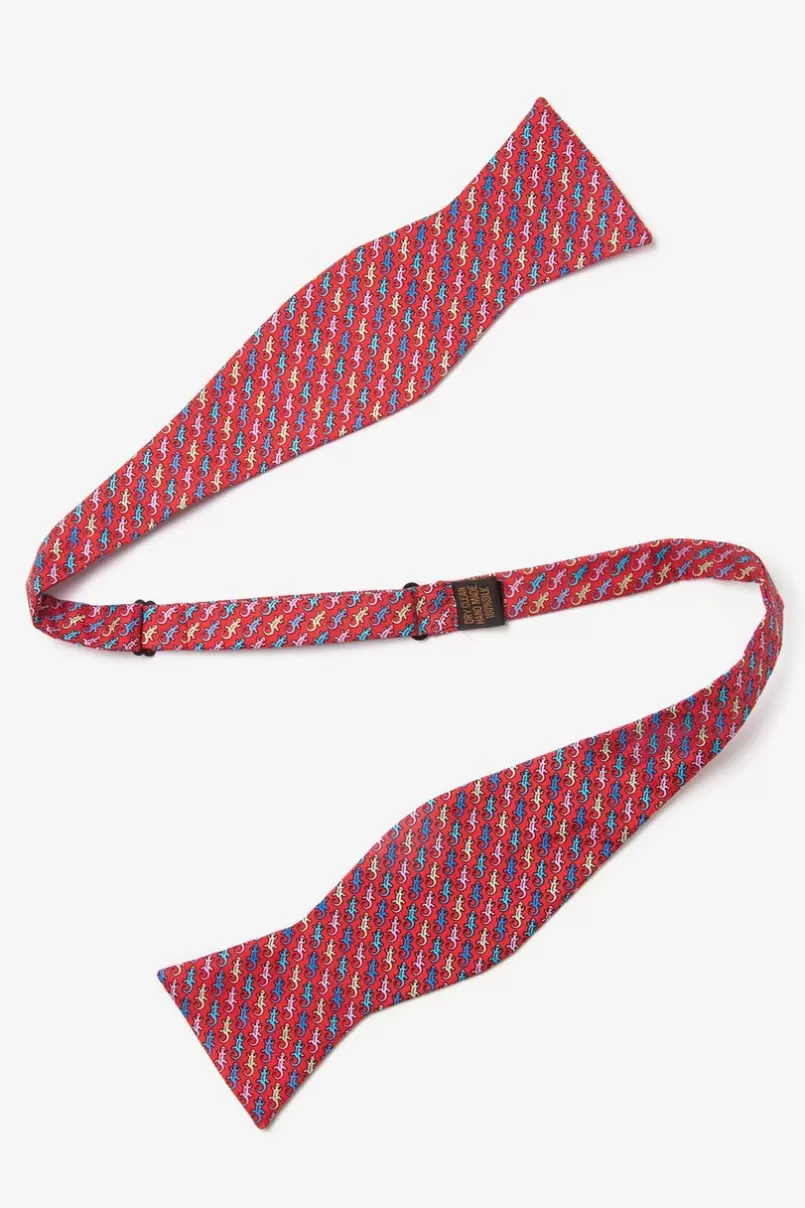 Ties Cold-blooded Red Self-Tie Bow Tie New