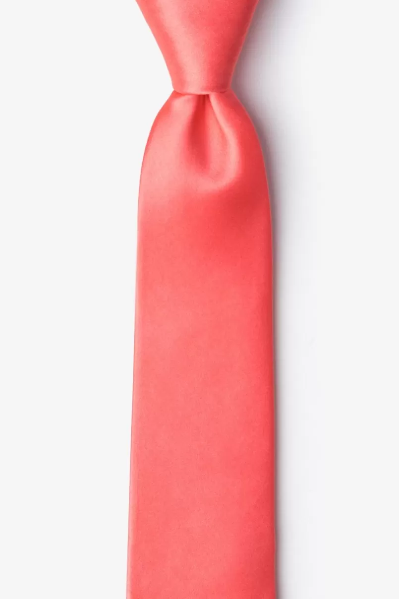 Ties 2.5" Skinny Tie Coral Sale