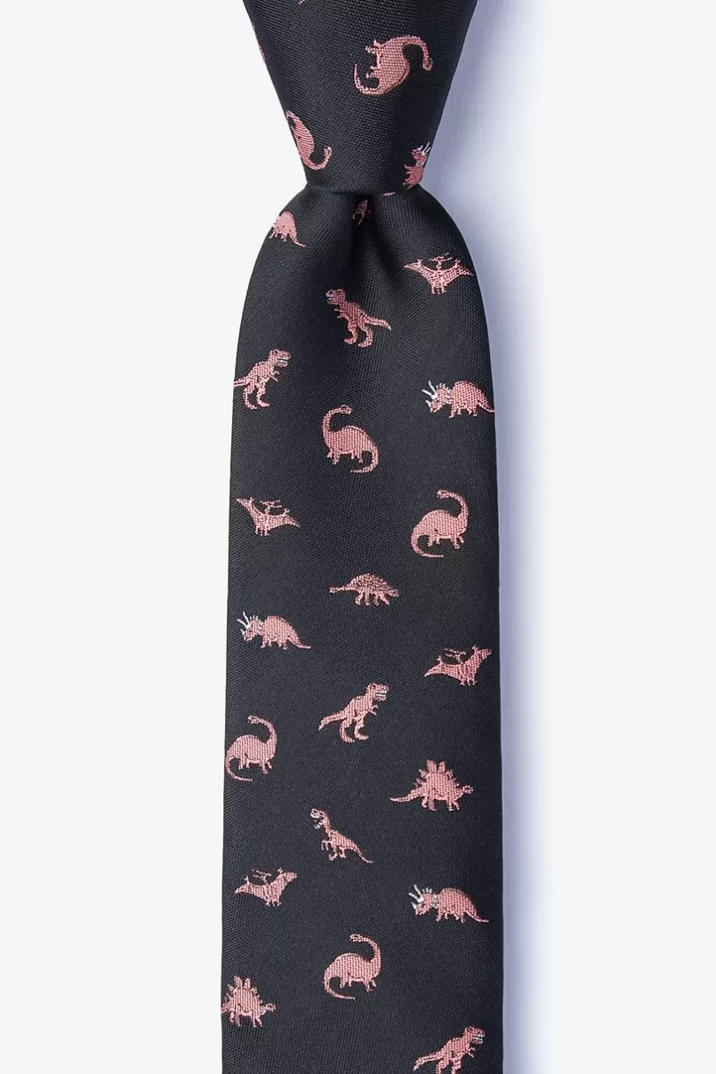 Ties Coral Dinosaurs Roaming Black Skinny Tie Outlet