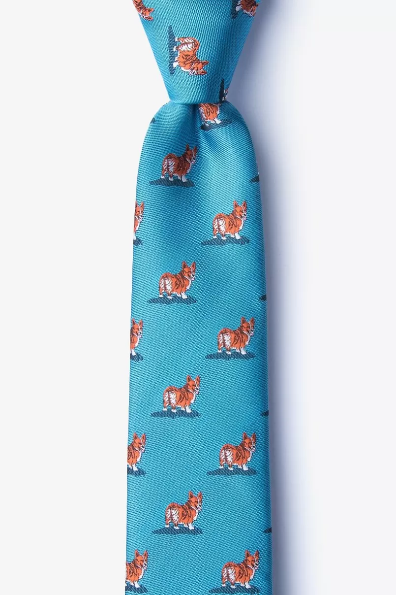 Ties Corgi Dogs Blue Skinny Tie Outlet