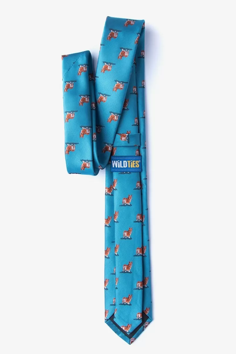 Ties Corgi Dogs Blue Skinny Tie Outlet