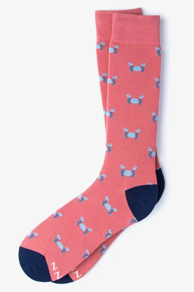 Ties Crab Coral Sock Outlet