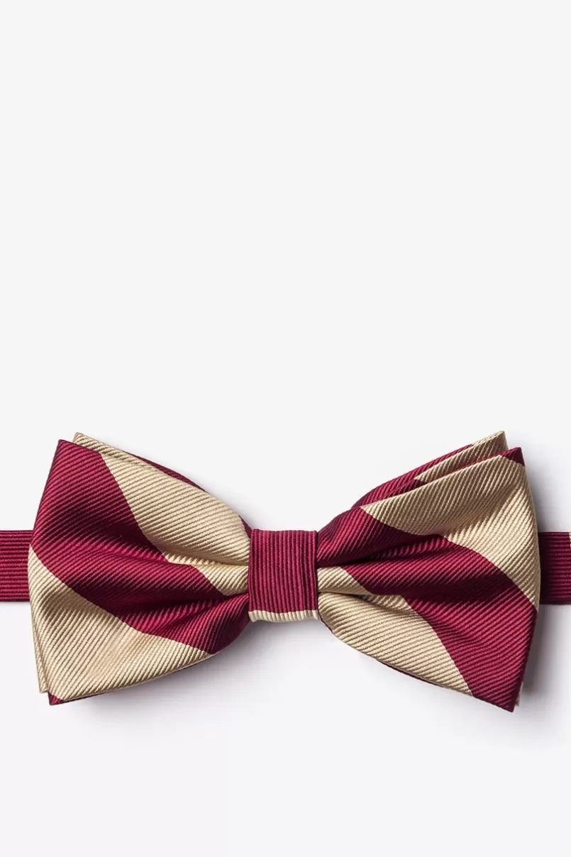 Ties Crimson & Cream Stripe Pre-Tied Bow Tie Crimson&Cream Shop