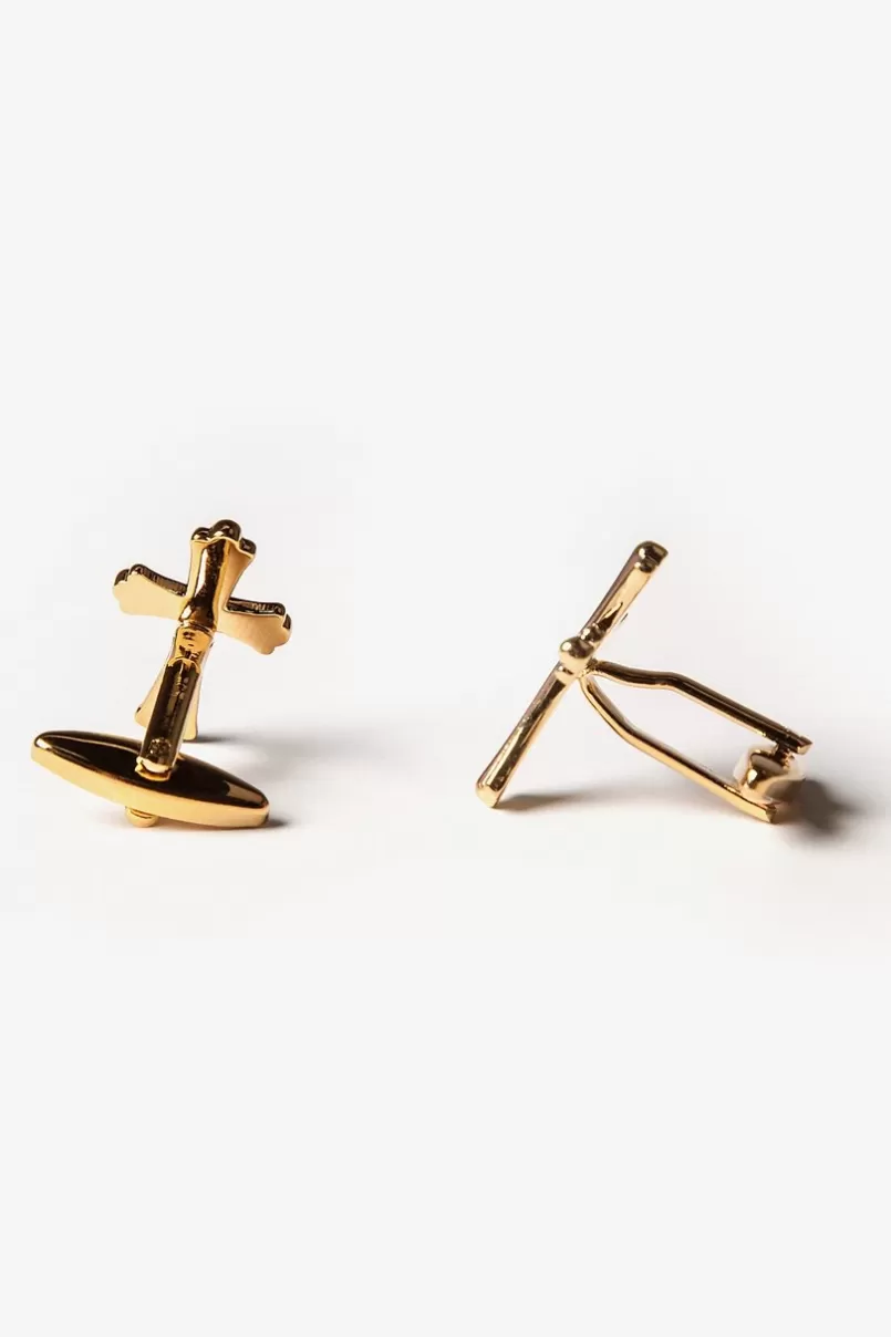 Ties Cross Gold Cufflinks Fashion