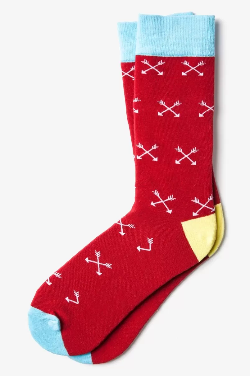 Ties Crossed Arrows Sock Red Best